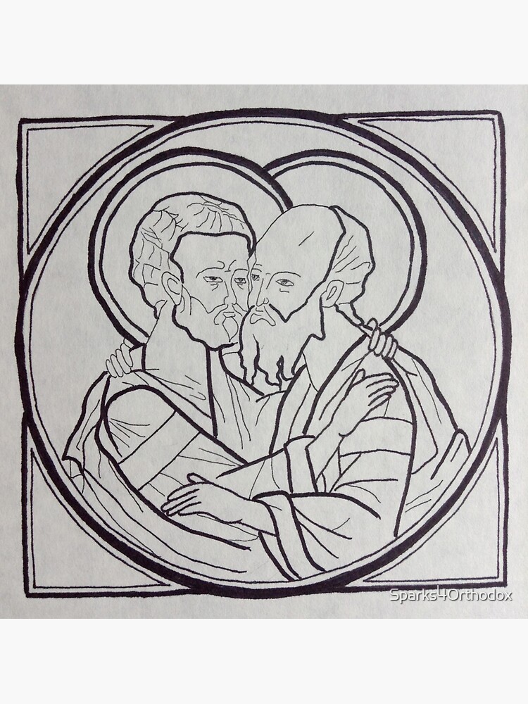 Thumbnail 3 of 3, Sticker, Saints Peter & Paul designed and sold by Sparks4Orthodox.