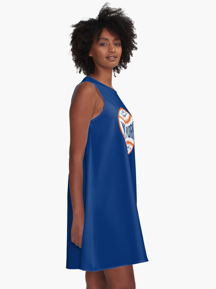 New York Retro Baseball - Navy A-Line Dress for Sale by