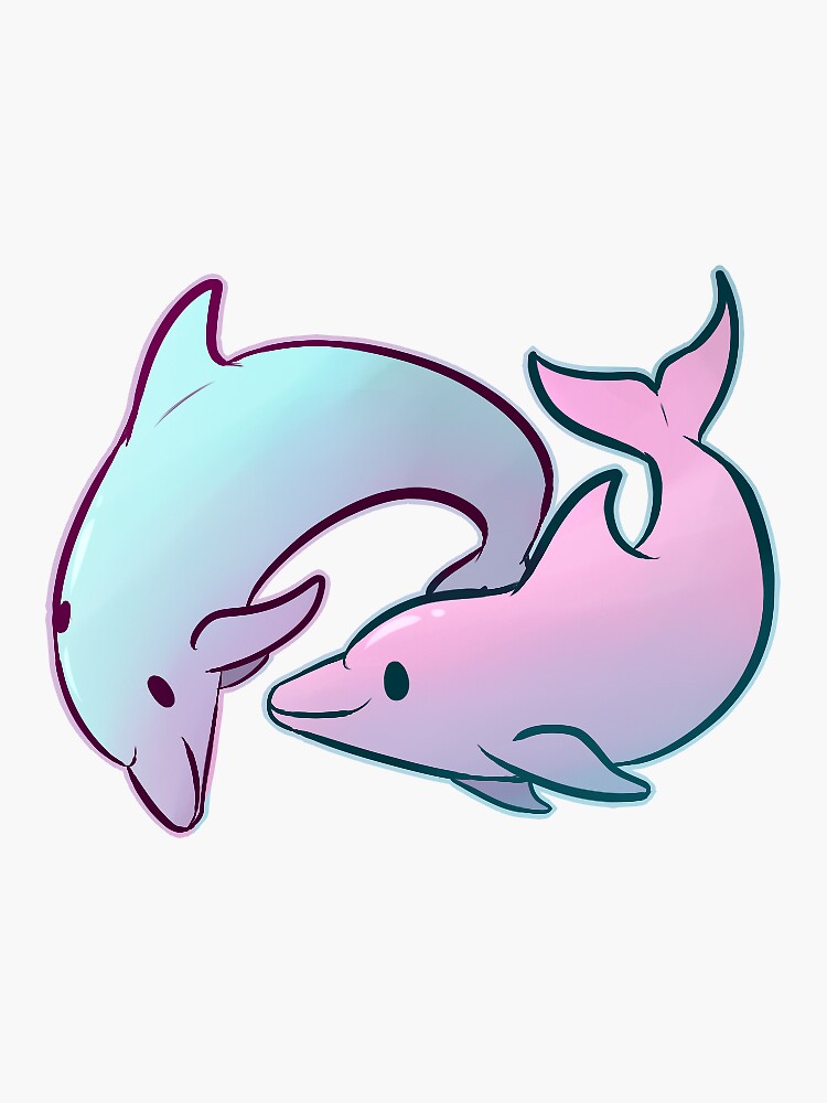 Thumbnail 3 of 3, Sticker, Little Dolphins designed and sold by Hydria.
