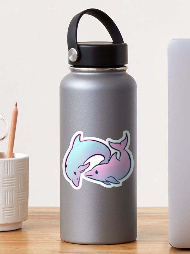 Thumbnail 1 of 3, Sticker, Little Dolphins designed and sold by Hydria.