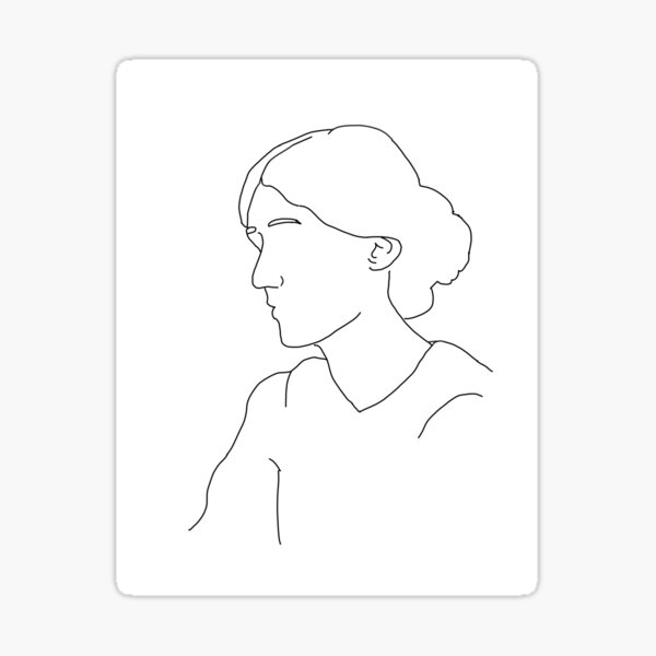 Virginia Woolf contorno Pegatina