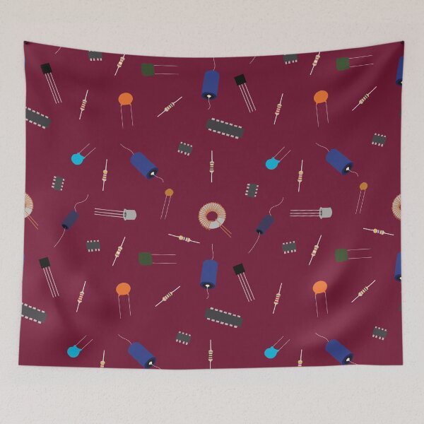 Item preview, Circuit Elements in Mulberry Maroon designed and sold by Hodgepodge Bricolage.