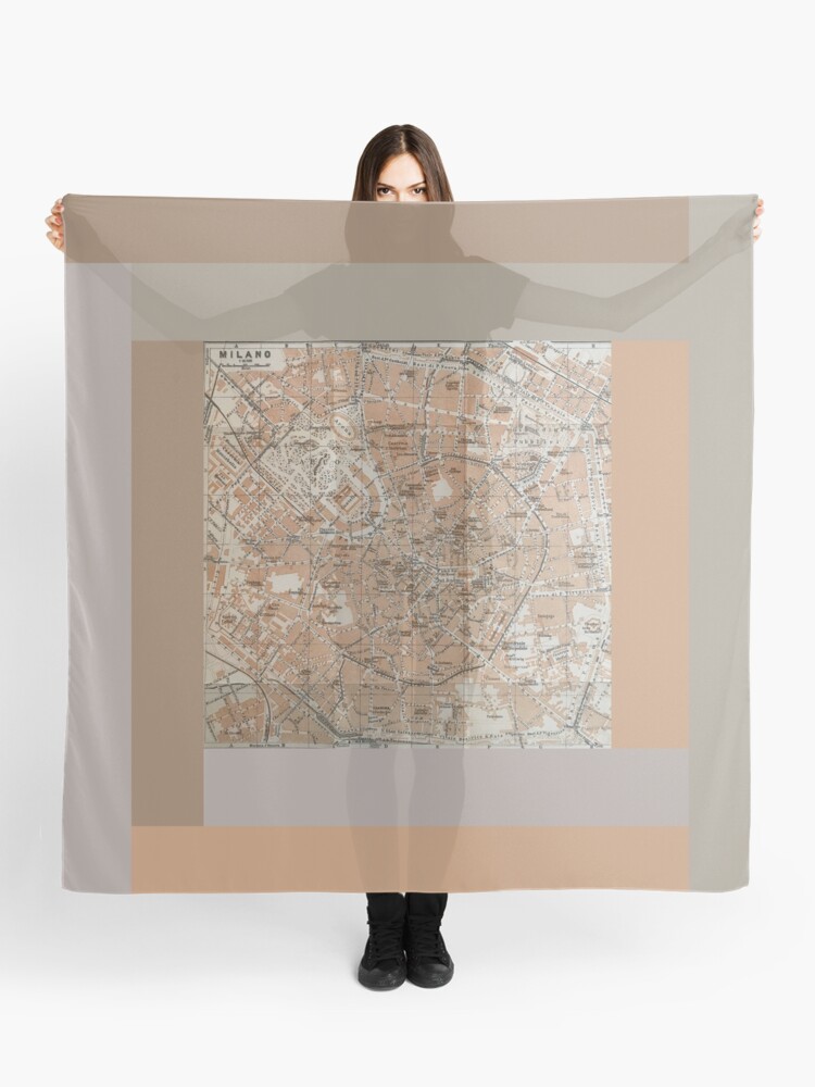 Map of Milan Silk Scarf