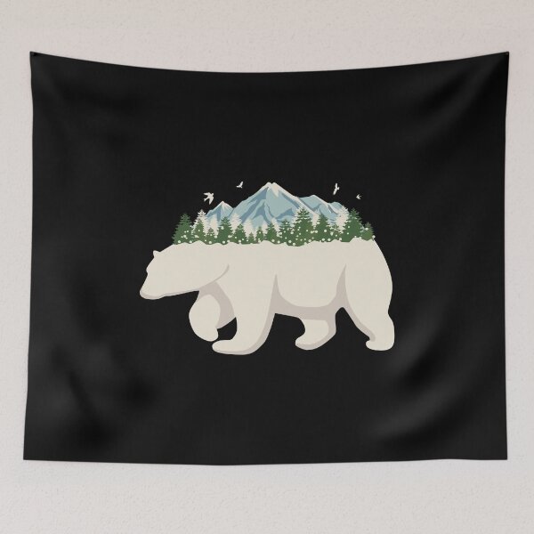 Item preview, Polar Bear Mountain Forest Camping Hiking Climbing Wildlife Animal Rights Nature Protector Nature Lover Ice Climate Change Snow Camp Gift Idea designed and sold by SimonGs.