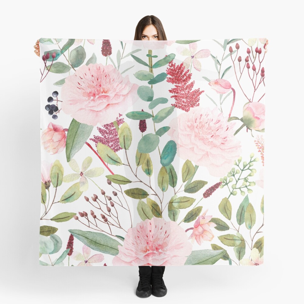 Roses watercolor Scarf