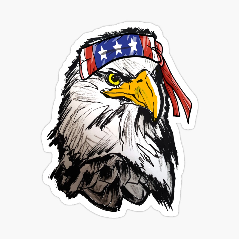 Patriotic American Bald Eagle Mullet Usa Bandana 4Th Of July Flag
