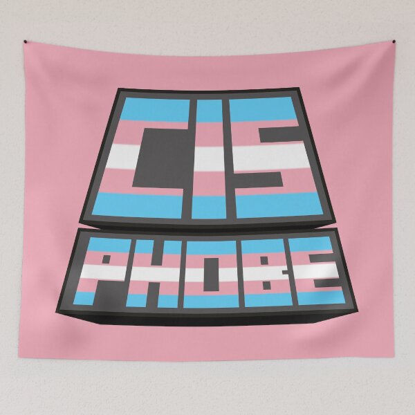Aperçu de l'œuvre épique cis phobique minecraft gamer fond rose créée et vendue par CardboardRoses.