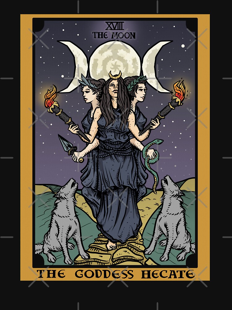 Hecate Triple Moon Goddess Witch Hekate Tarot Card T Shirt Hecate Triple Moon Goddess Witch Hekate Tarot Card T Shirt