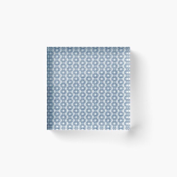 Item preview, Japanese Geometric Flower Stitching in Blue and White designed and sold by Dora Yvonne Textiles.