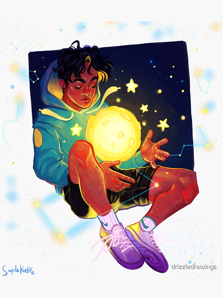 "moon boy" Sticker by drizzledrawings Redbubble