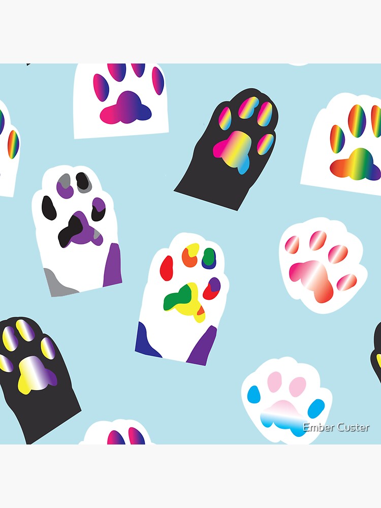 "Paws Paws Pride!" Sticker for Sale by emcuster Redbubble