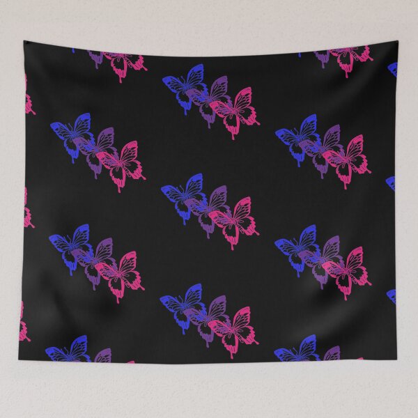 Item preview, Bisexual Flag Butterfly Pattern on Black  designed and sold by Infuriating.
