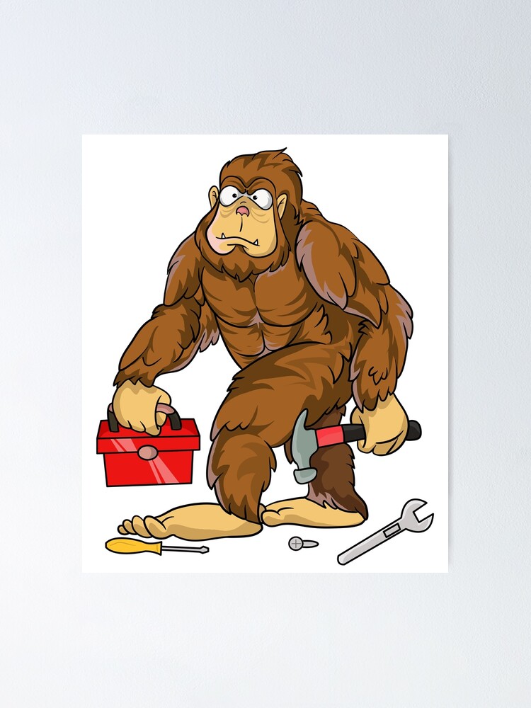 "Bigfoot Sasquatch Handyman Carpenter With Tools Dad Craftsmen Fixer