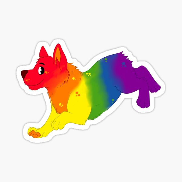 Rainbow Corgi Sticker