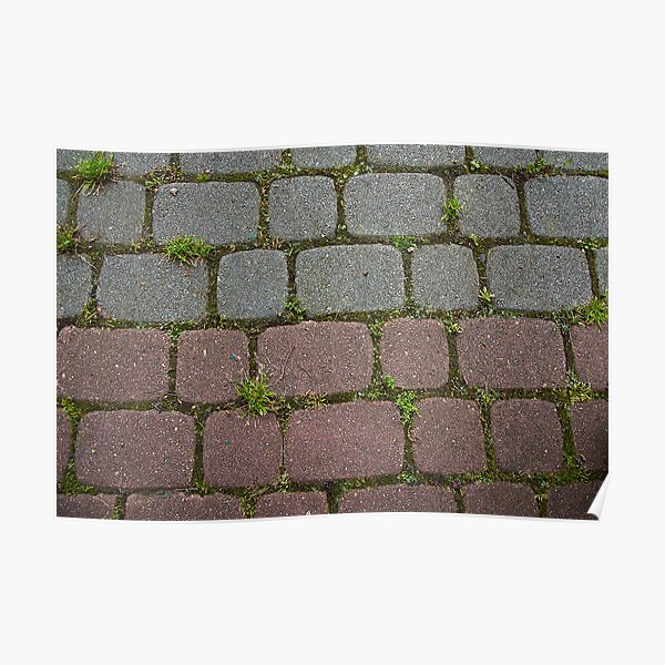 Red and White Brick Road Poster
