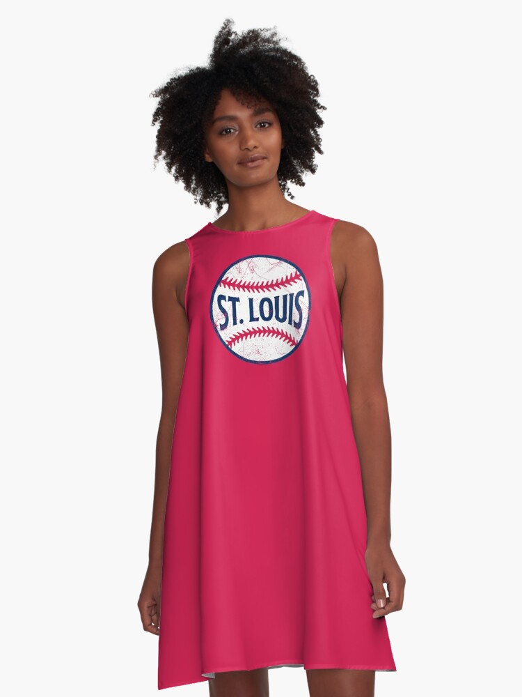 St. Louis Retro Baseball - Red Graphic T-Shirt Dress for Sale by