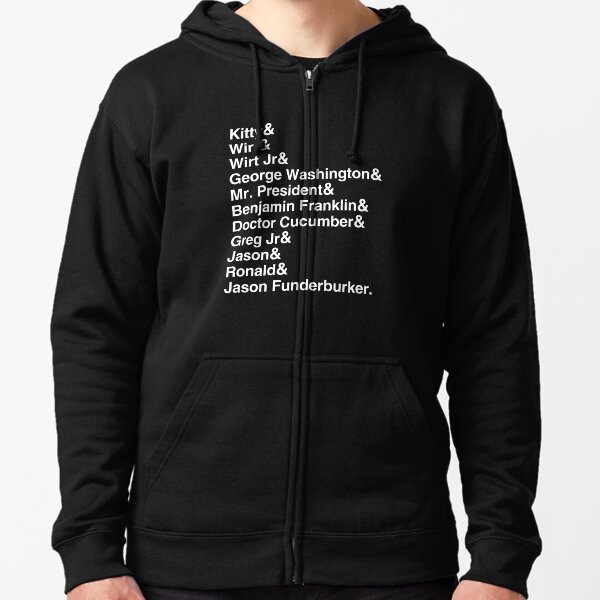 Frog Names Zipped Hoodie