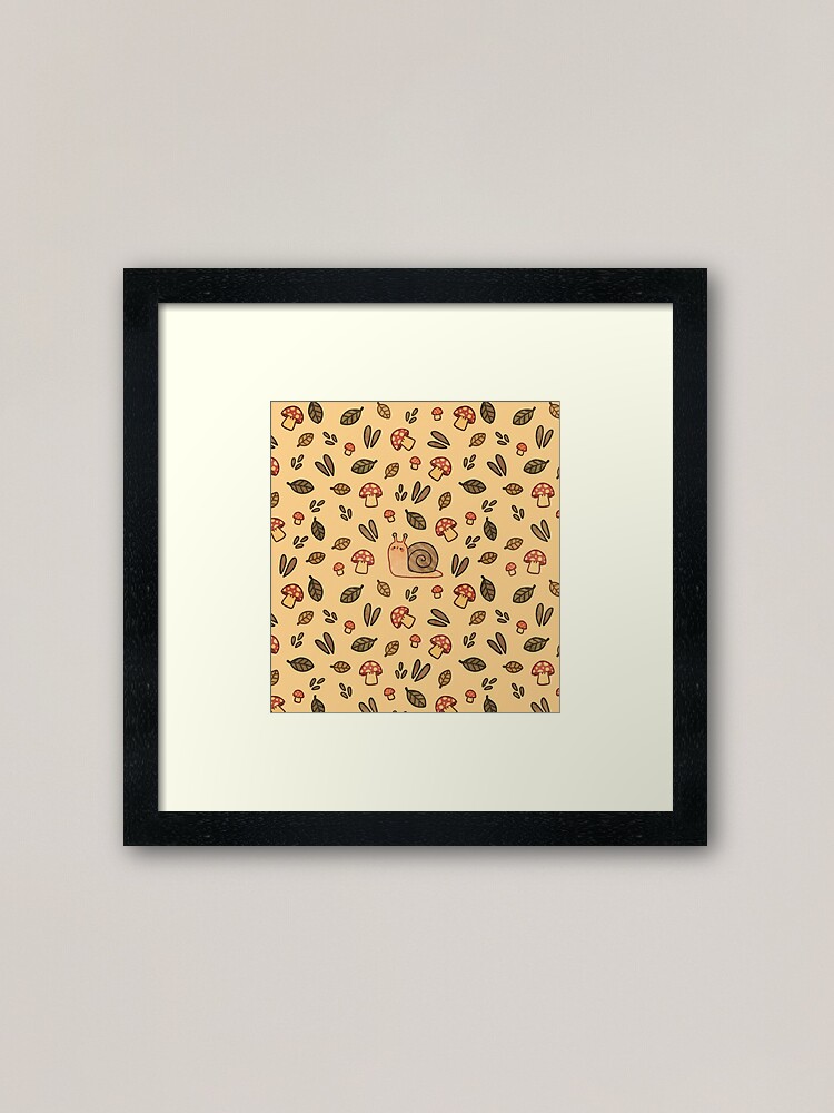 Alternate view of Snail, Mushrooms and Leaves Framed Art Print