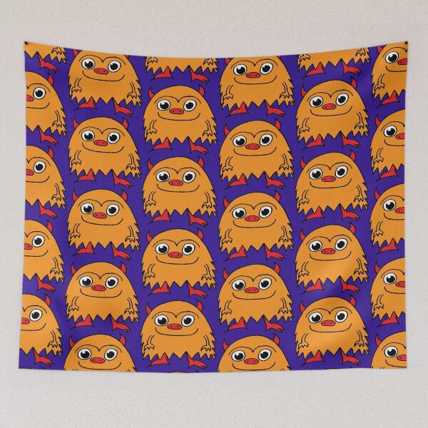 Item preview, Friendly Little Monster - Orange Guy (on brilliant blue) designed and sold by jesscargill.