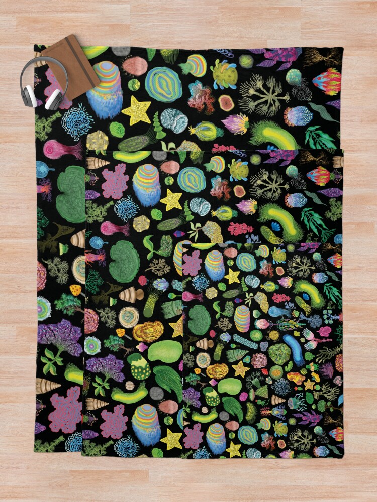 Alternate view of Ocean Slugs & Tasty Cacti Throw Blanket