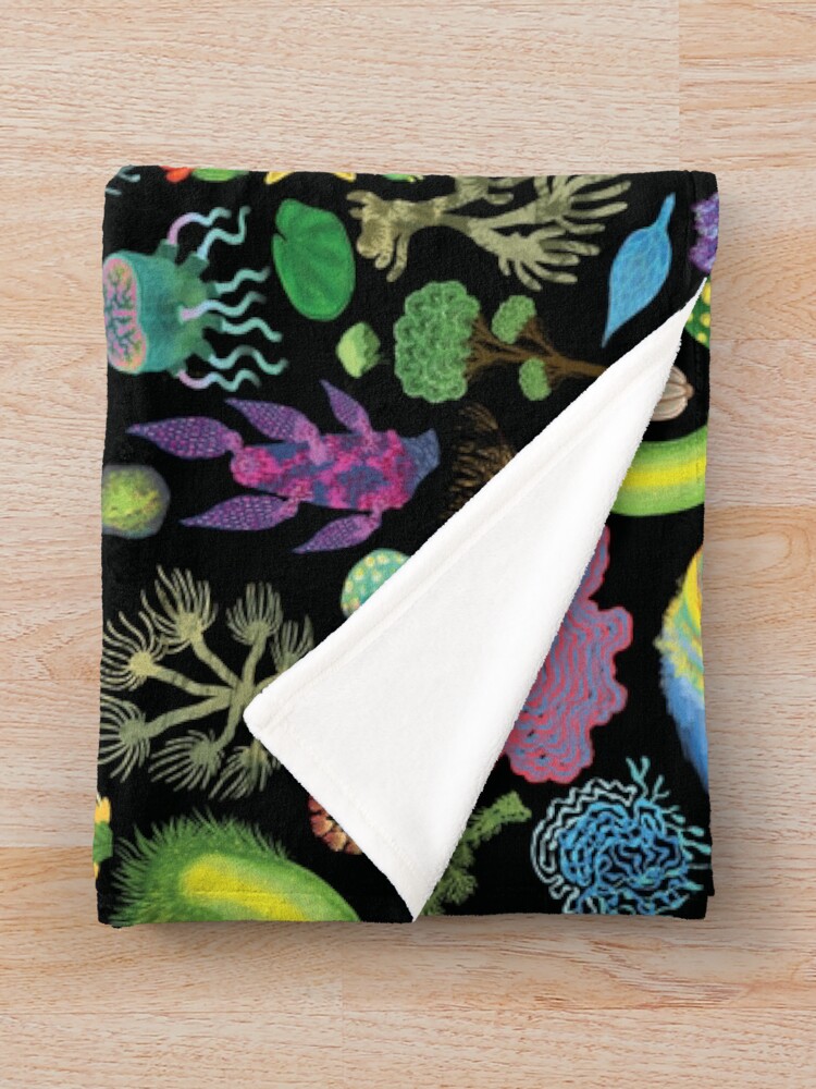 Alternate view of Ocean Slugs & Tasty Cacti Throw Blanket