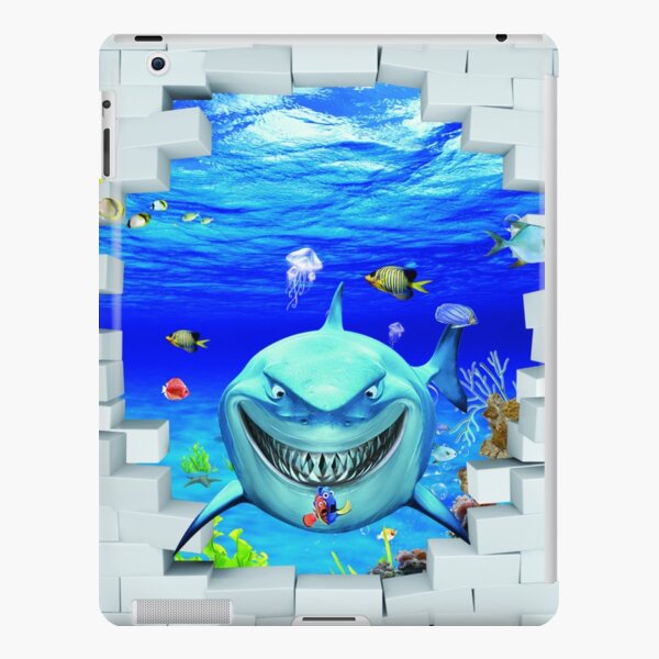 Wall mural: Shark swims out of the hole in the wall iPad Snap Case