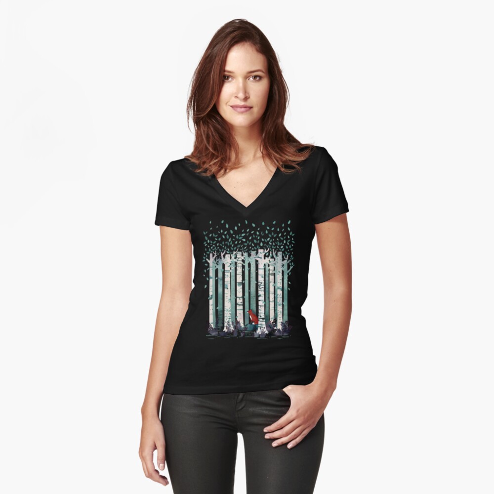 Item preview, Fitted V-Neck T-Shirt designed and sold by littleclyde.