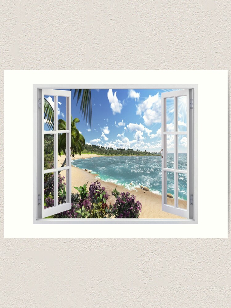 Alternate view of #Summer, #tropical, #beach, #water, sand, sea, island, travel, idyllic, sky, nature Art Print