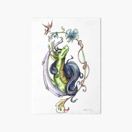 Flower Unicorn Dragon Art Board Print