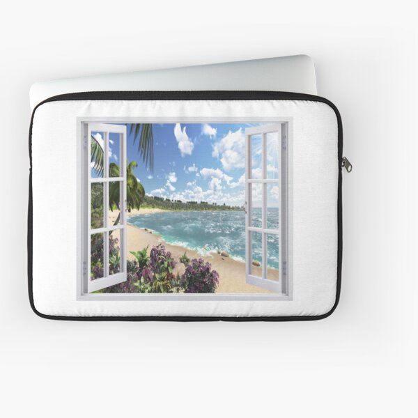 #Summer, #tropical, #beach, #water, sand, sea, island, travel, idyllic, sky, nature Laptop Sleeve