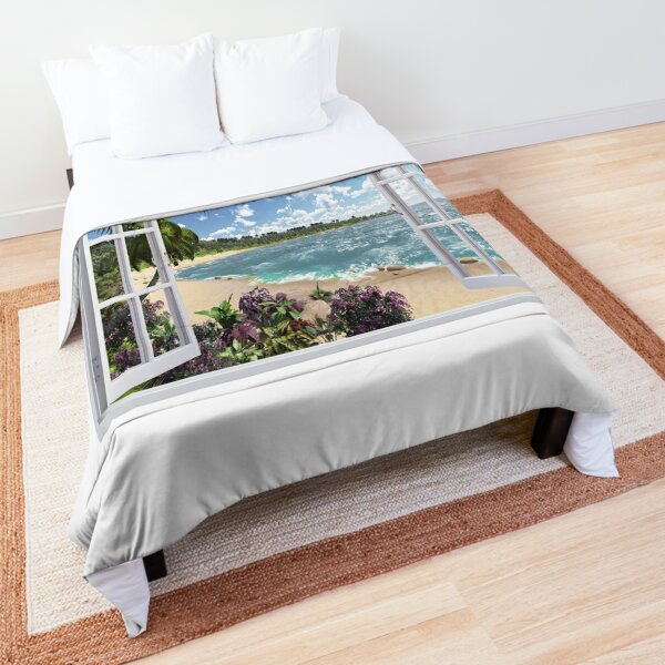 #Summer, #tropical, #beach, #water, sand, sea, island, travel, idyllic, sky, nature Comforter