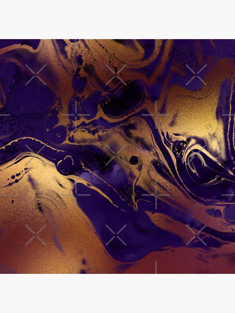 Dark Purple Ink Marble Texture with Gold Veins by MysticMarble