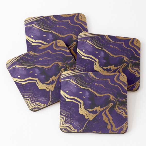 Item preview, Dark Purple Ink Faux Marble Texture with Gold Veins designed and sold by MysticMarble.
