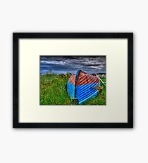 Holy Island Upsidedown Boat Framed Print