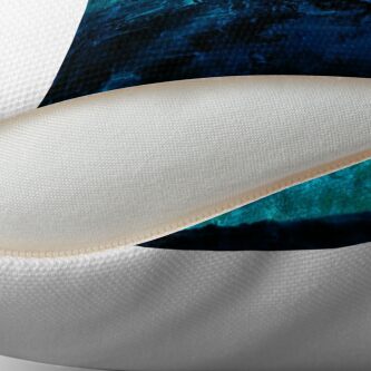 Alternate view of Beneath - Abstract in navy blue and turquoise Throw Pillow