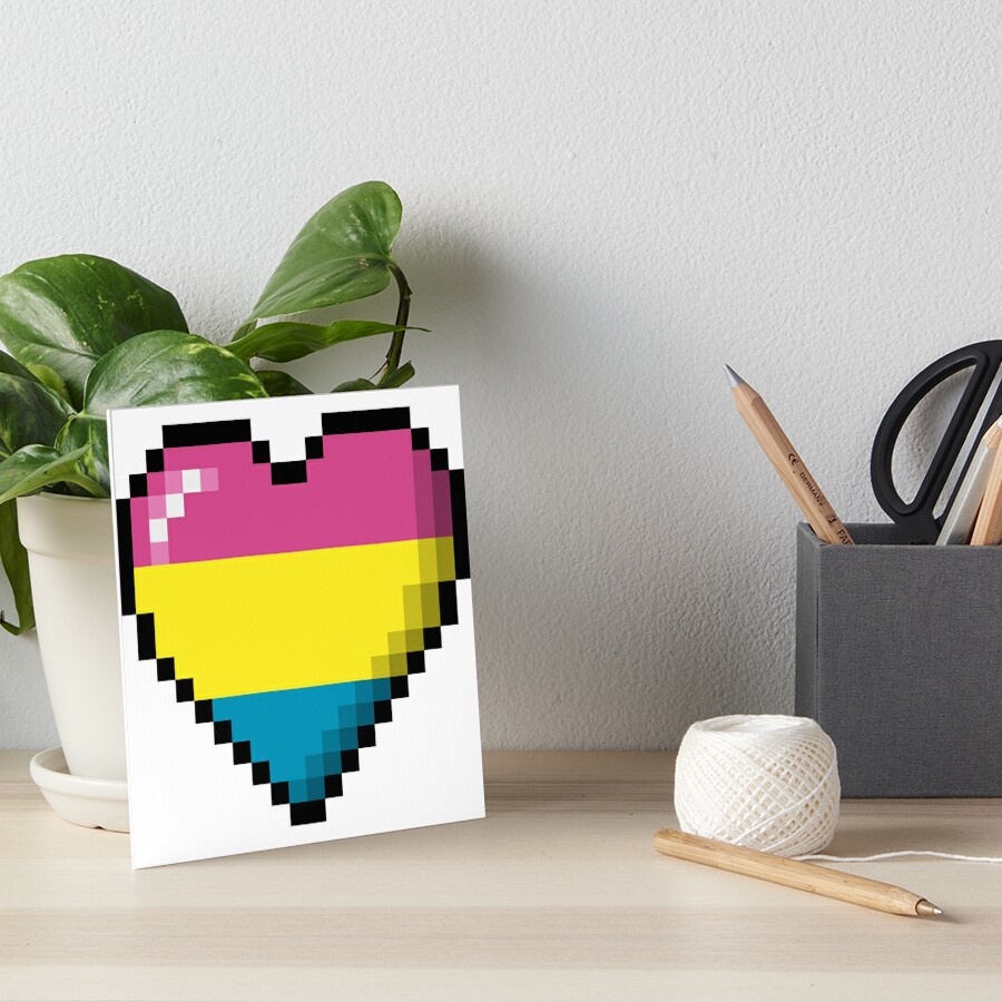 Pride Month Pixel Heart Pansexual Flag Art Board Print For Sale By Leixa Redbubble