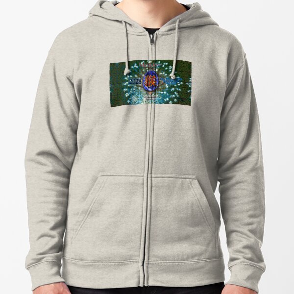 Zodi-Egg Monkey with background v1 Zipped Hoodie