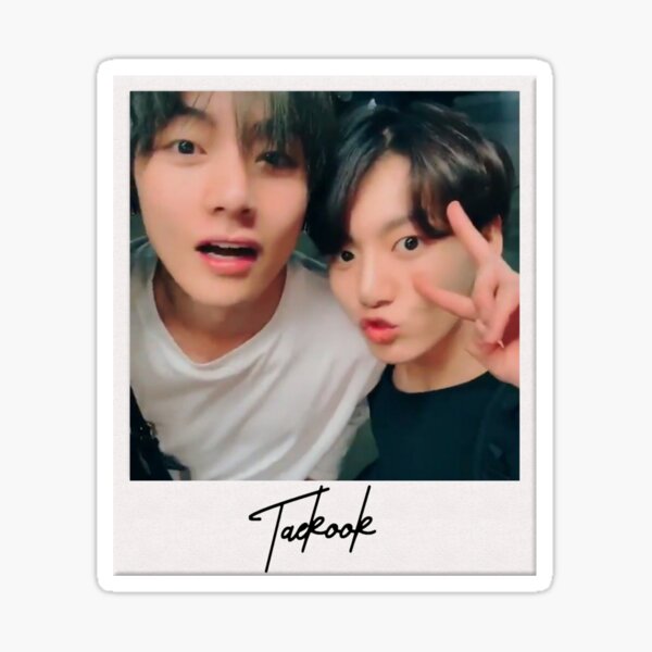 bts taekook taehyung jungkook polaroid autofoto Pegatina