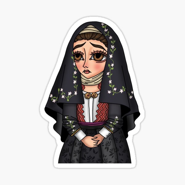 Abito tradizionale di Ossi - Traditional Sardinian dress Sticker