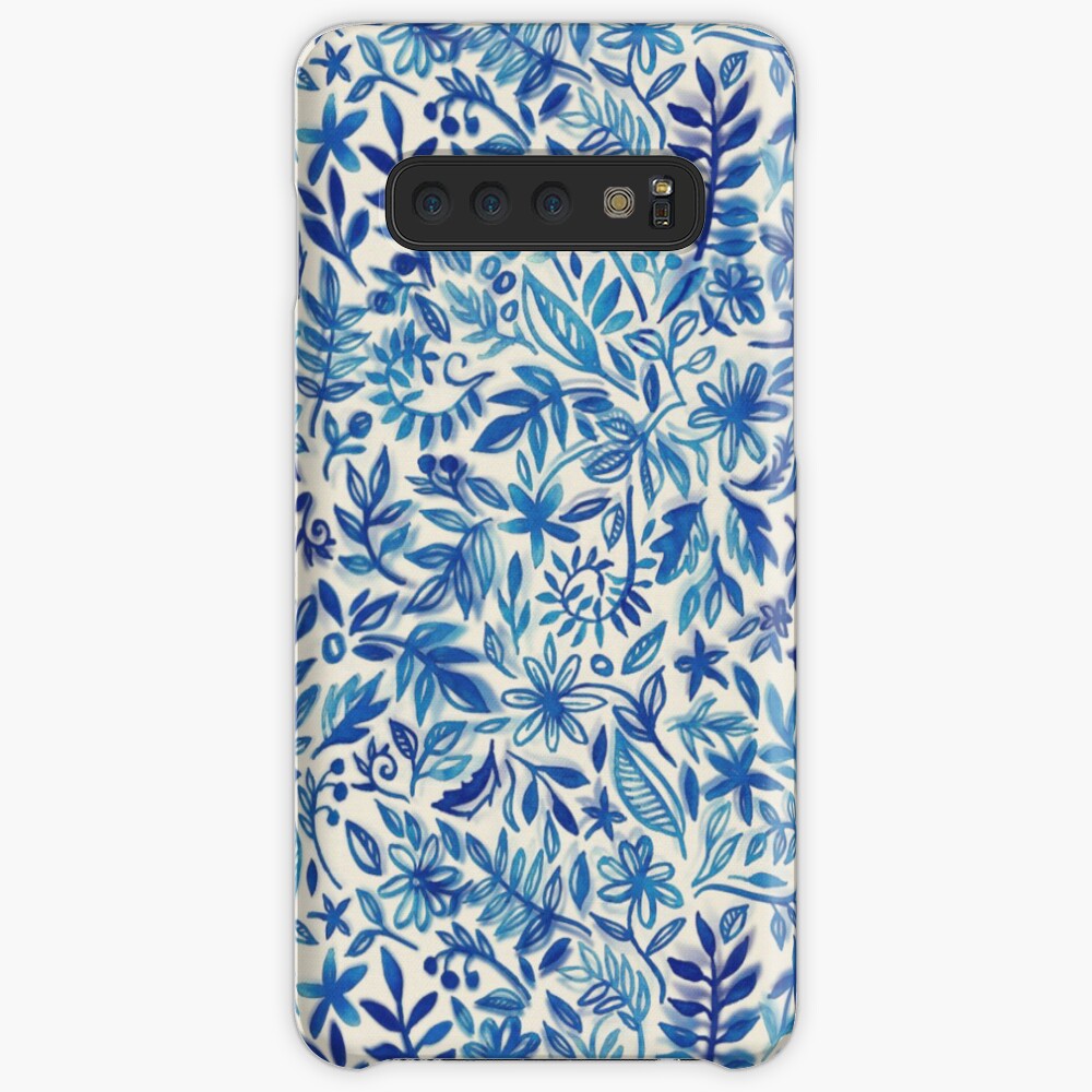 Floating Garden - a watercolor pattern in blue Case & Skin for Samsung Galaxy