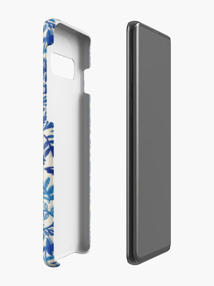Alternate view of Floating Garden - a watercolor pattern in blue Case & Skin for Samsung Galaxy