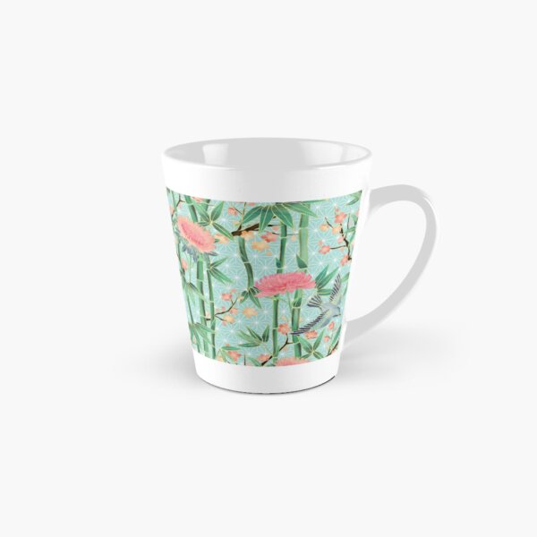 Bamboo, Birds and Blossom - soft blue green Tall Mug