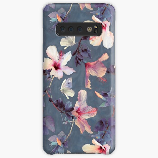 Butterflies and Hibiscus Flowers - a painted pattern Samsung Galaxy Snap Case