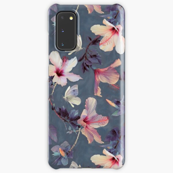 Butterflies and Hibiscus Flowers - a painted pattern Samsung Galaxy Snap Case