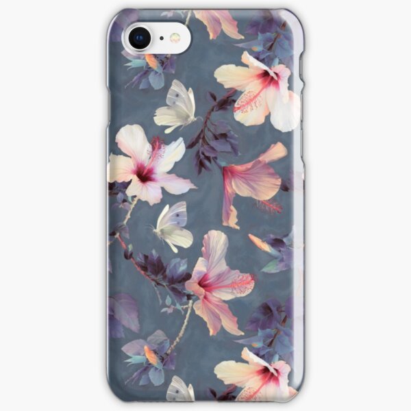 Butterflies and Hibiscus Flowers - a painted pattern iPhone Snap Case