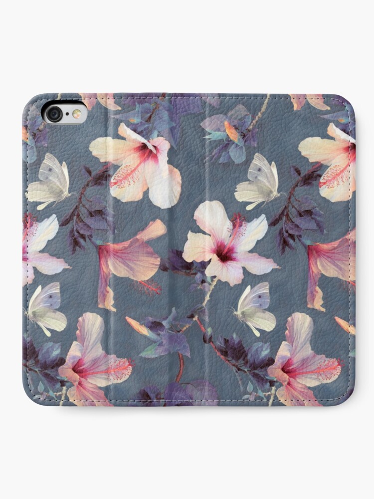 Alternate view of Butterflies and Hibiscus Flowers - a painted pattern iPhone Wallet