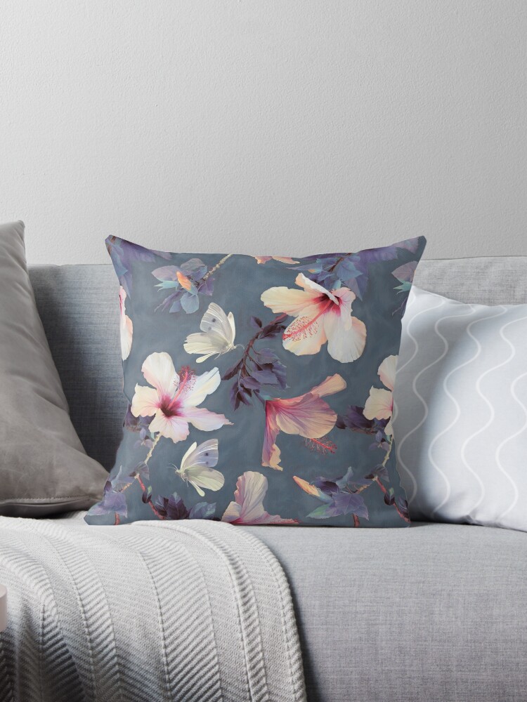 Hibiscus throw clearance pillows