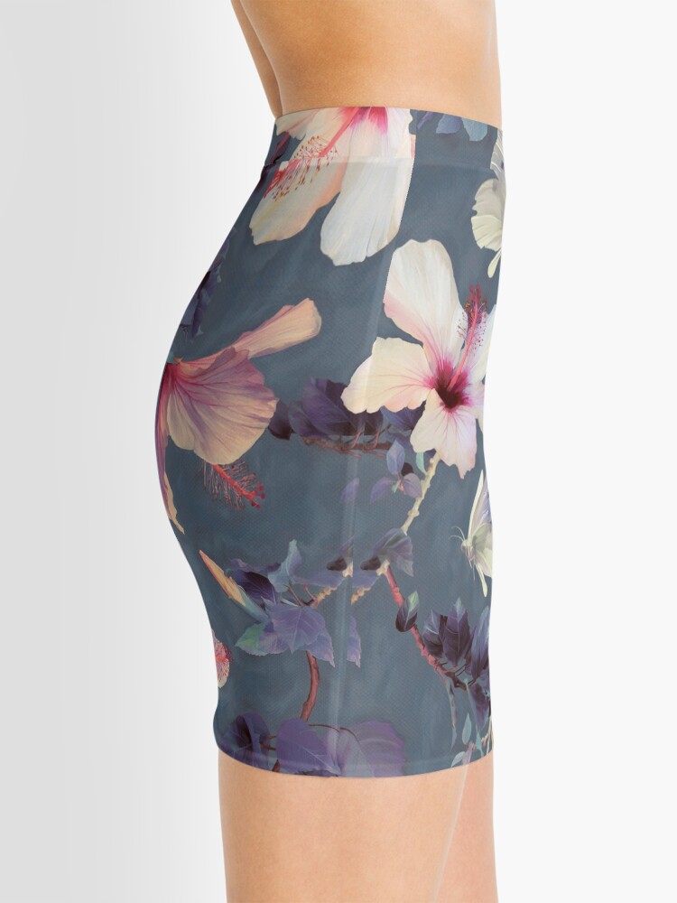 Disover Butterflies and Hibiscus Flowers - a painted pattern Mini Skirt