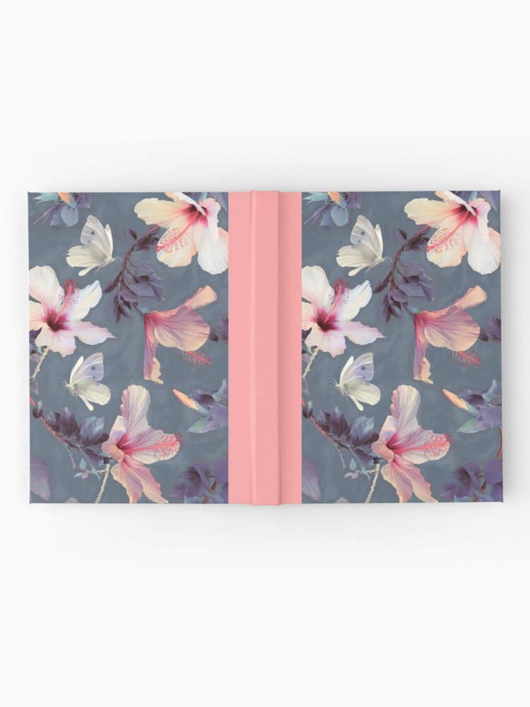 Alternate view of Butterflies and Hibiscus Flowers - a painted pattern Hardcover Journal