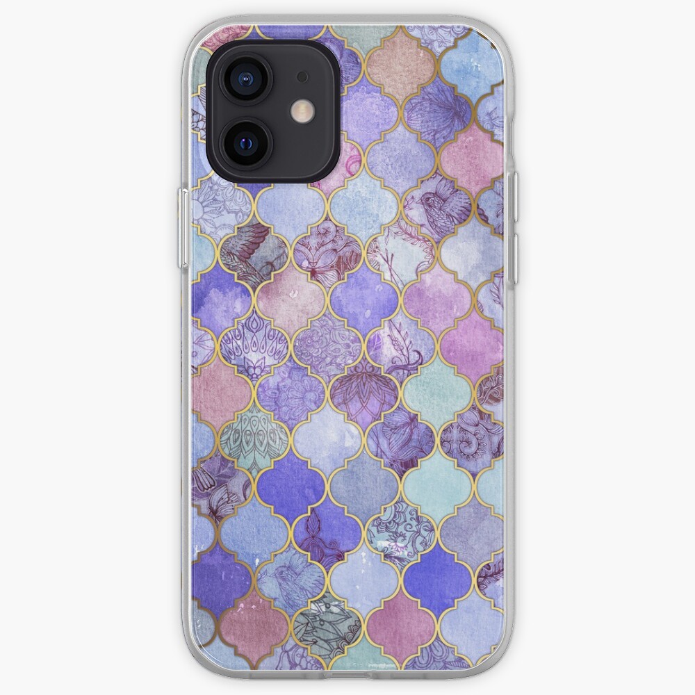 Royal Purple, Mauve & Indigo Decorative Moroccan Tile Pattern iPhone Case & Cover